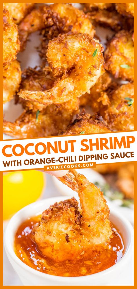 This Coconut Shrimp recipe is an Outback Steakhouse copycat. It's fast, easy, and guaranteed to trump restaurant and take-out versions! Perfectly crispy on the outside, juicy on the inside, and full of coconut flavor without being heavy or greasy. Copycat Outback, Chili Dipping Sauce, Shrimp Dipping Sauce, Coconut Shrimp Recipes, Juicy Shrimp, Cooking Seafood, Shrimp Dishes, Shrimp Recipe, Coconut Shrimp