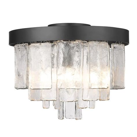 Flush Mount Lighting | Wayfair Black Flush Mount Light, Golden Lighting, Dry Creek, Water Glass, Ceiling Fan Chandelier, Glass Texture, Diffused Light, Flush Mount Lighting, Drum Shade