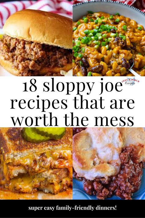 The ultimate family dinner recipe! These easy homemade sloppy joe recipes are must-makes. Sloppy Joe Dinner, Sloppy Joe Recipe Variations, Ultimate Sloppy Joes, Unique Sloppy Joe Recipes, Sloppy Joe Ideas, Sloppy Joe Bake, Sloppy Joe Recipes, Sloppy Joe Recipe, Sloppy Joes Dinner