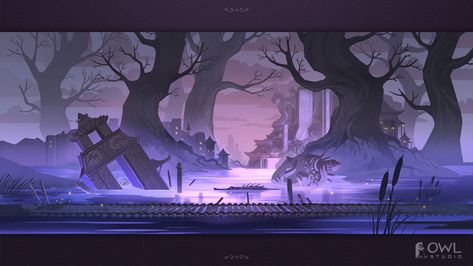 Game Art Background, Game Background Design, Stylized Background, Concept Artist Portfolio, 2d Background, 2d Game Background, Epic Backgrounds, Video Game Backgrounds, Background Game