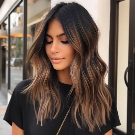 Bob Lung, Rambut Brunette, Black Hair Balayage, Brunette Hair With Highlights, Vlasové Trendy, Brunette Balayage Hair, Brown Hair Balayage, Hair Affair, Balayage Brunette