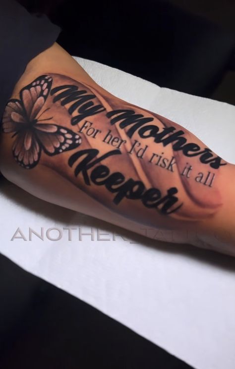 My Mother Keeper Tattoo, My Mothers Keeper Tattoo For Men, My Family Keeper Tattoo, Mother Daughter Tattoos Unique Small Meaningful, Mothers Tattoo Ideas, Mothers Keeper Tattoo, My Mothers Keeper Tattoo, Pretty Tattoos With Meaning, My Siblings Keeper Tattoo