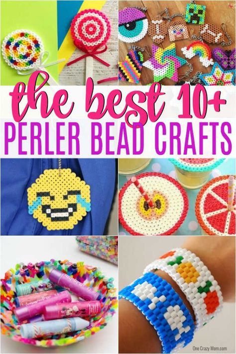 Perler bead crafts are so much fun and we have over 15 easy perler bead ideas. Choose from picture frames, magnets and so much more. Bead Craft Ideas, Perler Bead Crafts, Perler Bead Ideas, Pearl Crafts, Easy Perler Beads Ideas, 3d Perler Bead, Handmade Charlotte, Crazy Mom, Bead Frame