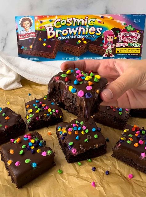 Little Debbie Brownies, Copycat Little Debbie, Brownie Truffles, Hostess Cupcakes, Strawberry Brownies, Cosmic Brownies, Brownie Frosting, Chocolate Ganache Frosting, Oatmeal Cream Pies