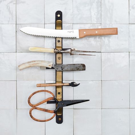 Kitchen Moodboard, Magnetic Knife Rack, Industrial Country, The Postman, Knife Rack, Blackened Steel, Interiors Dream, Knife Holder, Inspiration Kitchen