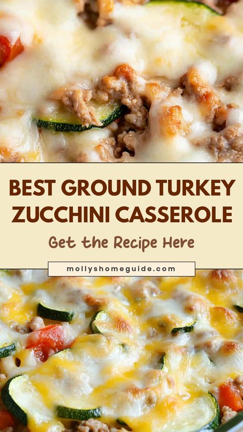 Looking for a delicious and healthy dinner idea? Try this flavorful ground turkey zucchini casserole recipe! Packed with protein and veggies, this easy-to-make dish is perfect for any night of the week. Your taste buds and body will thank you! Turkey And Zucchini Casserole, Ground Turkey And Ground Sausage Recipes, Ground Turkey Asparagus Recipes, Healthy Ground Turkey Dinner Recipes, One Pot Ground Turkey Recipes, Ground Turkey And Zucchini Recipes, Dinner Ideas With Ground Turkey, Healthy Ground Turkey Dinner, Ground Turkey Recipes For Dinner