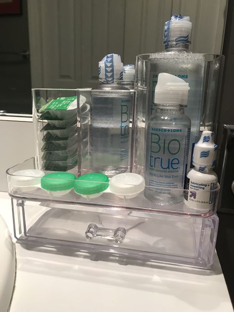 Contact lens bathroom storage ideas Contact Lense Storage Ideas, Contact Lenses Organization, Contact Lens Organization, Daily Contacts Storage Ideas, Daily Contact Lens Storage Ideas, Condo Room, Contact Lens Storage, Bathroom Storage Ideas, Life Hacks Organization