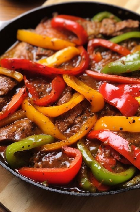 Peper Steak, Peppered Steak, Crockpot Pepper Steak, Baked Bbq Ribs, Crockpot Stuffed Peppers, Pepper Steak Recipe, Recipes With Fish Sauce, Fried Turkey, Sirloin Steak