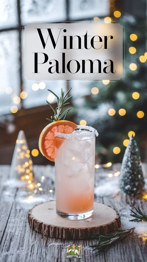 "Discover the perfect Winter Paloma Cocktail recipe that combines festive flavors for a delightful holiday sip! This Cranberry Paloma Cocktail features a refreshing mix of cranberry juice and tequila, enhanced with a spiced simple syrup for that extra warmth. Ideal for Christmas drinks recipes, this boozy drink is a must-try for winter gatherings. Elevate your cocktail game with this spiced drink that will impress your guests.!" Cranberry Paloma Cocktail, Christmas Beverages Alcoholic, Cranberry Paloma, Winter Party Drinks, Holiday Drinks For Adults, Christmas Party Drink Ideas, Simple Syrup Drinks, Spiced Simple Syrup, Fun Christmas Cocktails