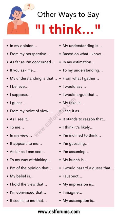 Discussion Post Response, I Think Synonyms, Words To Say Instead Of Asked, Ways To Say Because, Ways To Say And, Other Ways To Say Said, Words To Make You Sound Smart, Professional Ways To Say Things, Ways To Say But