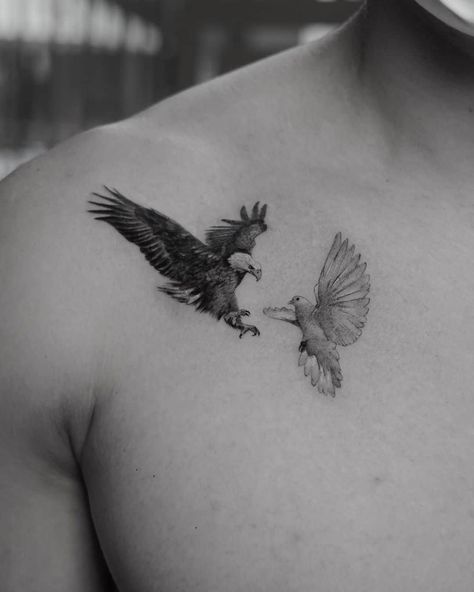 Eagle Tattoos: Meanings, Tattoo Designs & Tattoo Ideas Eagles Tattoo, Bald Eagle Tattoos, Small Eagle Tattoo, Falcon Tattoo, Tricep Tattoos, Tattoo Ideas Males, Hawk Tattoo, Dove Tattoo, Eagle Tattoos