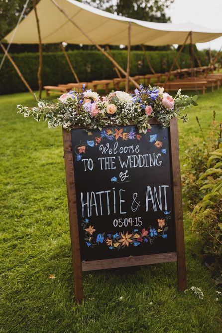 Chalkboard Wedding Signage - Rustic Wedding At Dewsall Court Herefordshire With An Outdoor Ceremony And Bridesmaids in No.1 Jenny Packham With Images From Jackson & Co Photography Wedding Outdoor Decoration, Rustic Wedding Signage, Wedding Chalkboard Signs, Wedding Details Photography, Budget Friendly Wedding, Ceremony Signs, Tipi Wedding, Outdoor Signage, Chalkboard Wedding