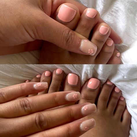 Natural Mani Pedi Combos, Mani And Pedi Ideas Matching Summer 2023, Matching Manicure And Pedicure Summer, Matching Mani Pedi Ideas Summer, Mani Pedi Matching, Matching Pedicure And Manicure, Mani And Pedi Ideas Matching Summer, Matching Mani And Pedi, Spring Mani Pedi