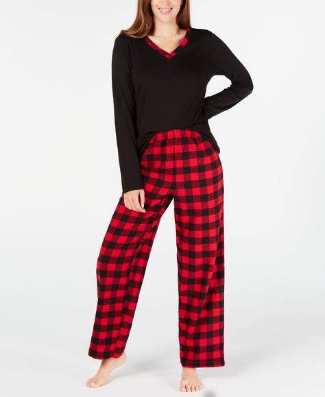 in stock Red Plaid Pajamas, Womens Henley, Women's Henley, Plaid Pajamas, Flannel Pajamas, Henley Top, Pajamas Set, Charter Club, Halloween Women