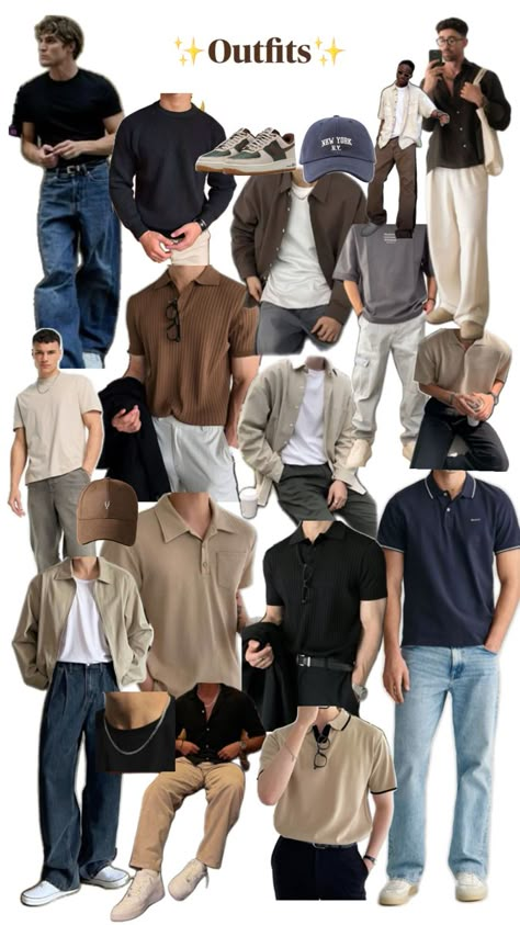 Hombre Aesthetic, Outfits Character Design, Men Ootd, Money Clothing, Guys Fashion Casual, Male Outfit, Fits Inspiration, Outfit Aesthetics, Trendy Boy Outfits