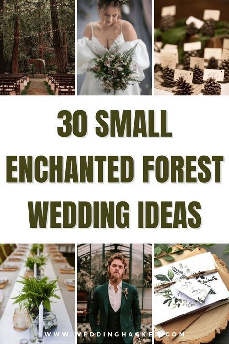 30 Beautiful Ideas To Have A Small, Enchanted & Whimsical Forest Wedding Forest Theme Wedding Invitations, Whimsical Forest Wedding, Forest Wedding Ideas, Enchanted Forest Wedding Theme, Enchanted Forest Decorations, Whimsical Wedding Theme, Nordic Wedding, Enchanted Forest Theme, Wedding Invitation Templates Rustic