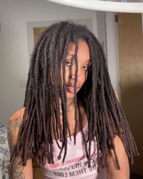 No retwist,natural, hair, locs, dreads, natural Locs With Big Parts, Large Locs Black Women, Semi Free Form Locs, Loc Braids, Woman Freeform Locs, Semi Freeform Locs, Long Locs, Thick Semi Freeform Locs, Loc Journey Memes