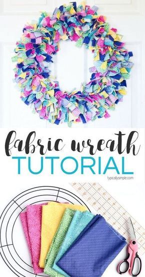 Fabric Wreath Tutorial, Rag Wreath Tutorial, Couronne Diy, Jeans Refashion, Fabric Crafts Diy, Wire Wreath Forms, Material Wreaths, Denim Apron, Color And Texture