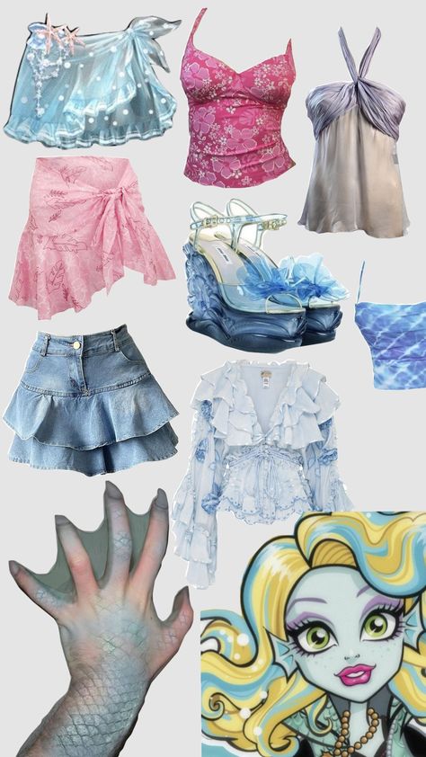 lagoona blue Sims 4 Lagoona Blue, Monster High Lagoona Costume, Laguna Blue Costume, Lagoona Monster High Costume, Lagoona Blue Aesthetic Outfit, Ocean Theme Outfit, Lagoona Blue Cosplay, Gyaru Lagoona, Laguna Blue Monster High