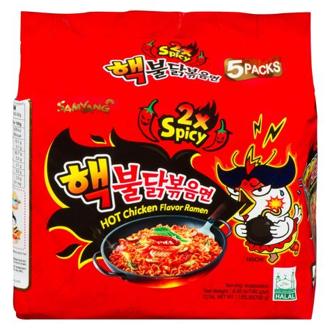 Hot Chicken 2X Spicy Flavour Ramen Instant Soup & Ramen Grocery Korean Instant Ramen, Spicy Chicken Noodles, Hot Ramen, Hot Chicken Flavor Ramen, Korean Ramen, Spicy Noodle, Korean Noodles, Ramen Noodle Soup, Spicy Ramen