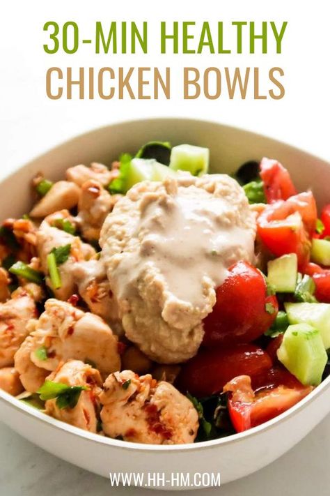 30 Minute Mediterranean Meals, Mediterranean Chicken Bowl, Meal Ready To Eat, Clean Diet, Healthy Chicken Dinner, Healthy Dinner Recipes Chicken, Meal Prep Bowls, Ready Meal, Meal Prep For The Week