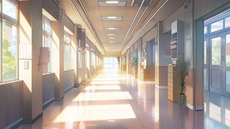 High School Background, Gacha Background Ideas, Hallway Background, Backgrounds For Videos, Fond Gacha Life, Backgrounds For Gacha, Aesthetic Classroom, Background Studies, Anime Houses