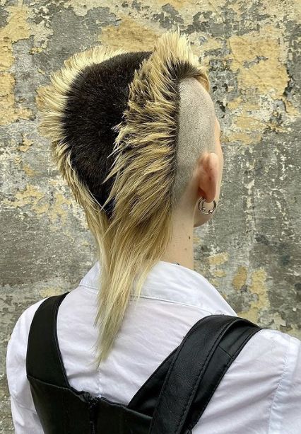 Double Mohawk, Skunk Tail Hair, Bald Head Women, Wanna Recreate, Growing Hair, Art Hair, Haircut Inspiration, Punk Hair, Bald Head