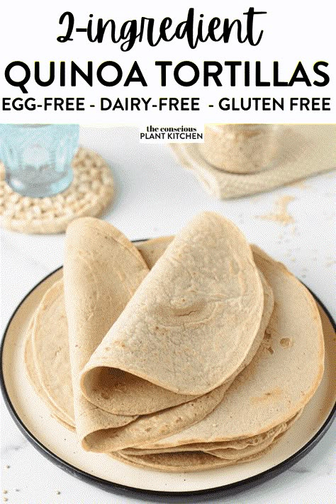 Quinoa Tortillas, Easy Tortilla Recipe, Quinoa Wrap, Vegan Tortilla, Makanan Rendah Kalori, Gluten Free Wraps, Making Quinoa, Gluten Free Tortillas, Plant Kitchen