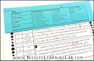 Tracking Accommodations Easily and Efficiently | Learning Lab Accommodation Tracking, Classroom Data Wall, Special Education Accommodations, Special Education Teacher Binder, Special Education Behavior, Social Studies Education, Sped Classroom, Literacy Coaching, Co Teaching