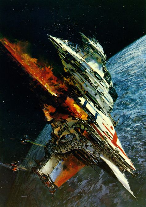 Spaceship #60: John C. Berkey http://conceptships.blogspot.com John Berkey, Art Spatial, Glicee Prints, Futuristic Robot, 70s Sci Fi Art, Sf Art, New Retro Wave, Space Fantasy, Spaceship Art