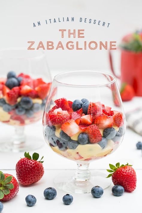 This delicious traditional Italian dessert, Zabaglione, is not only simple to make but somewhat healthier than your average desserts too! # Zabaglione #Dessert #Recipe #Berries Fruit And Whipped Cream, Zabaglione Recipe, Strawberry Crisp Recipe, Chocolate Covered Bananas Frozen, Italian Desserts Easy, Italian Desserts Traditional, Italian Recipes Dessert, Traditional Light, Italian Dessert