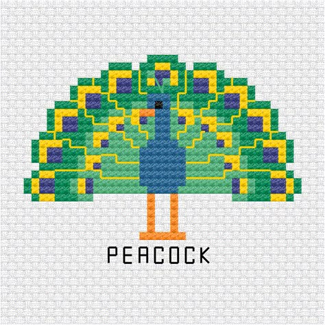 This colorful peacock is the latest addition to the bird cross stitch pdf pattern series I am building up for my patrons Peacock cross stitch pdf pattern - Ringcat Peacock Cross Stitch Pattern, Bead Business, Bird Cross Stitch, Colorful Peacock, Tiny Cross Stitch, Peacock Bird, Hama Beads Patterns, Cross Stitch Bird, Paper Embroidery