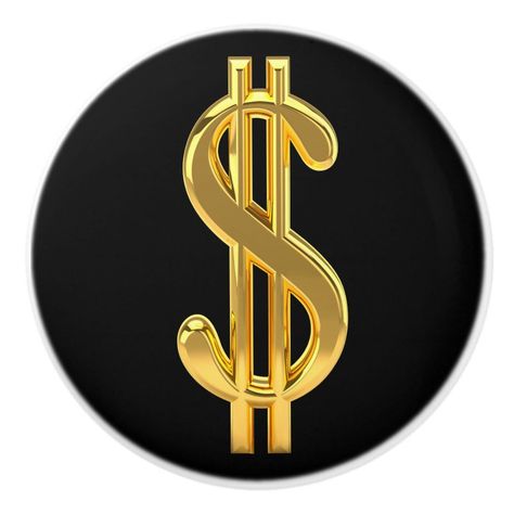 Gold dollar sign on black background knob by ab Martin Digital. Dollar Sign Aesthetic, Dollar Logo, Dollar Signs, Dollar Symbol Wallpaper, Dollar Sign Logo, Graffiti Dollar Sign, Dollar Sign Logo Design, Money Bag Tattoo, Dollar Sign Icon