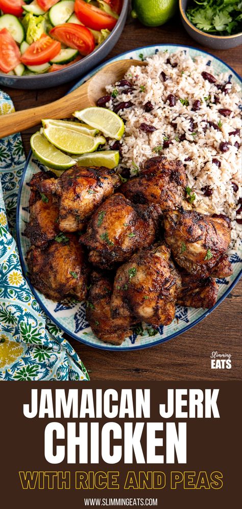 Rice With Kidney Beans, Jerk Chicken With Rice, Jerk Chicken And Rice, Jerk Recipe, Flavorful Rice, Southern Foods, Jerk Chicken Recipe, Rice And Beans Recipe, Chicken With Rice