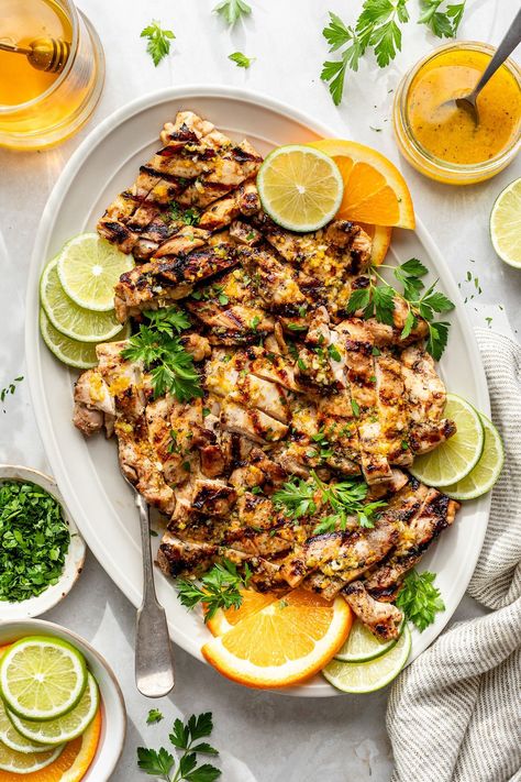 Bright Citrus Chicken Marinade Grilled Citrus Chicken, Citrus Food Ideas, Summer Chicken Marinade, Juicy Chicken Marinade, Citrus Marinade For Chicken, Chicken Marinates, Orange Chicken Marinade, Citrus Chicken Marinade, Grilling Meals