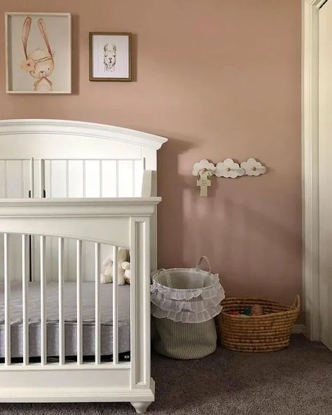 Pink Nursery Colors, Sashay Sand, Paint Vibes, Daughters Nursery, Sand Paint Color, Pink Baby Room, Pink Accent Walls, Beige Nursery, Twin Girl