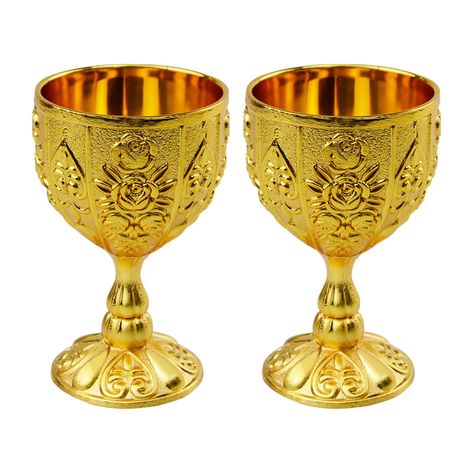 PRICES MAY VARY. 【Compact and Portable】Size about 4.2 x 6.8cm / 1.7 x 2.7in, the portable design is easy to carry when traveling. Gold Chalice Goblet can be used as wine cup or tea cup, retro decoration and collection 【Widely Use】Exquisite workmanship, lifelike details, glossy , texture and comfortable touch. The perfect collection, can be used as drinking utensils, an excellent decoration for kitchen, home, or bar 【Easy to Clean and Maintain】The retro vintage goblet chalice and golden goblet cu Golden Goblet, Gold Chalice, Goblet Cup, Decoration For Kitchen, Kubler Ross, Retro Decoration, Vintage Goblets, Retro Ornaments, Gold Wedding Decorations