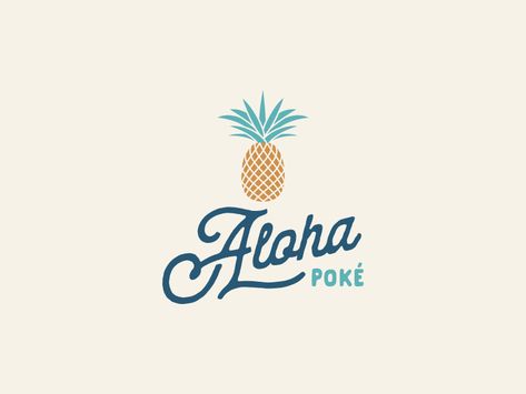 Aloha Poke Logo Design designed by Ceren Burcu Turkan. Connect with them on Dribbble; the global community for designers and creative professionals. Hawaiian Logo Design, Hawaii Logo Design, Poke Logo, Hawaiian Logo, Hawaii Logo, Personal Branding Inspiration, Bowl Logo, Modern Branding Design, Summer Logo