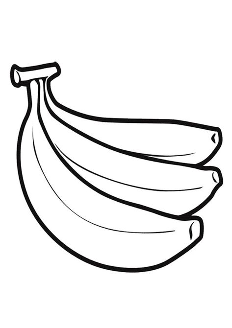 Banana Crafts, Coloring Pictures For Kids, Fruit Coloring Pages, Fruits Drawing, Unique Coloring Pages, Kids Coloring Book, Easy Coloring Pages, Cute Easy Drawings, Art Drawings For Kids