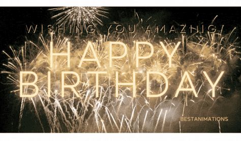 Wishing You Amazing Birthday Gif Happy Birthday Fireworks Gif, Happy Birthday Gif Animation, Happy Birthday In German, Happy Birthday Fireworks, Birthday Fireworks, Stars Animation, Happy Birthday Calligraphy, Happy Birthday Gif, Water Birthday