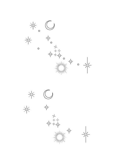 tattoo tauro constelación idea 2 Minimalist Celestial Tattoo Ideas, Moon And Stars Tattoo Designs, Moon Star Tattoo, Small Star Tattoos, Tattoo Samples, Celestial Tattoo, Horoscope Tattoos, Ear Tattoo Ideas, Ear Tattoos