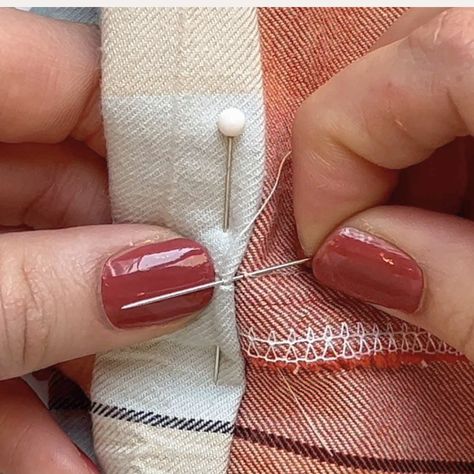 Sewing A Hem By Hand, Learning To Sew By Hand Beginner, How To Sew A Hem By Hand, Invisible Hem Stitch By Hand, Invisible Hem Stitch, Hem Stitch By Hand, Slip Stitch Sewing, Sewing Online, Blind Hem