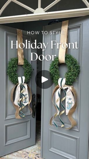 4.5K views · 591 reactions | A beautiful front door sets the tone for the holiday season! ✨💙 We combine our classic boxwood wreath with stunning ribbons and Santa Wreath Sash for the perfect blend of tradition and elegance.

It’s all about adding pops of color and texture to create a warm, festive, and polished front door that’s ready to welcome guests all season long.

Follow along for styling tips to make your entryway dressed to impress! 🎄

 #FigAndDove #holidaystyle | Fig & Dove Christmas Morning Recipes, Morning Recipes, Wreath Sash, Wreath Inside, Chinoiserie Decor, Chinoiserie Christmas, Beautiful Front Doors, Santa Wreath, Inside Door