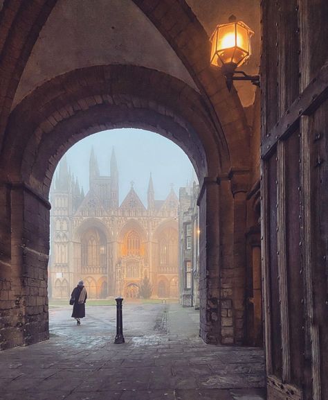 Sarah | This English Life on Instagram: “A lovely, foggy, atmospheric afternoon in Peterborough. People have been enjoying this view of the cathedral for 782 years 🌬🤍🕊” Peterborough England, Peterborough Cathedral, Quaint Cottage, Europe Map, The Cathedral, Peterborough, Great Britain, Barcelona Cathedral, Lamp Post