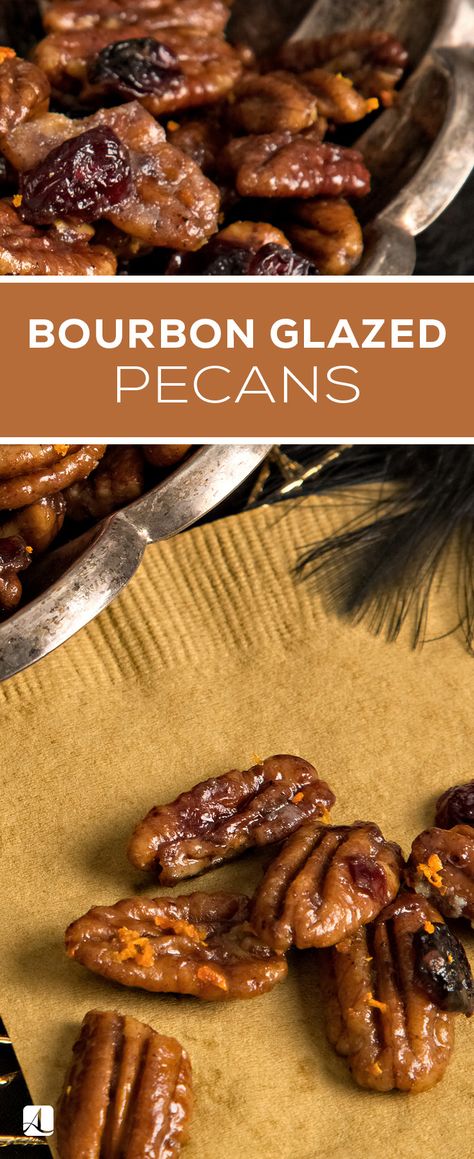 Bourbon Glazed Pecans - American Lifestyle Magazine Bourbon Praline Pecans, Bourbon Roasted Pecans, Snacks For Bourbon Tasting, Maple Bourbon Pecans, Bourbon Glazed Pecans, Bourbon Candied Pecans, Bourbon Pecans Candied, Bourbon Appetizer Recipes, Bourbon Nuts