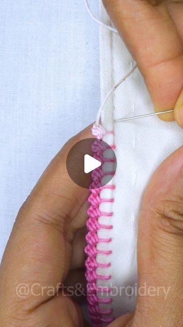 Border Stitch, Cute Border, Simple Hand Embroidery Patterns, Embroidery Lessons, Sewing Crafts Tutorials, Hand Embroidery Videos, Stitch Tutorial, Viral Reels, Basic Embroidery Stitches