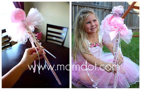 How to make a fairy wand -- cute ribbon, clear ornament to fill with magical stuff, crystal beads and ribbons with jingle bells Pixie Hollow Party, Wand Tutorial, Wand Diy, Make A Fairy, Princess Wands, Diy Wand, Fairy Crafts, Fairy Wands, Fairy Party