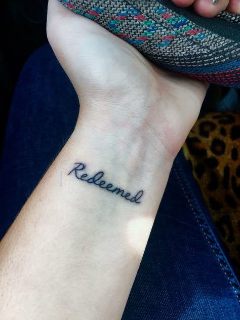 redeemed tattoo Redeemed Tattoo, Small Rib Tattoos, Tattoo Artist Tattoo, Ink Therapy, Artist Tattoo, Inspiration Tattoo, Tattoo Cover Up, Tattoo Care, Wrist Tattoos For Women