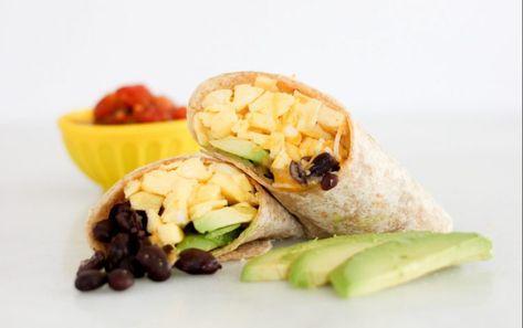 8 Healthy Single-Serving Meals Under 500 Calories | MyFitnessPal Bean Breakfast, Meals Under 500 Calories, Whole Wheat Tortillas, Single Serving Recipes, Balanced Breakfast, Breakfast Burrito, Mustard Chicken, Low Fat Yogurt, 500 Calories