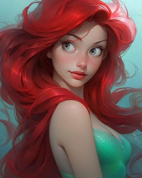 Beautiful Disney Princess, Alternative Disney Princesses, Mermaid Wallpapers, Disney Princess Artwork, Disney Princess Fan Art, Disney Ariel, Disney Princess Pictures, Pinturas Disney, Beautiful Mermaids